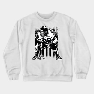 American Flag Football Lineman Football Coach Crewneck Sweatshirt